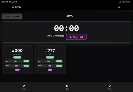Live heat timing and driver tracking